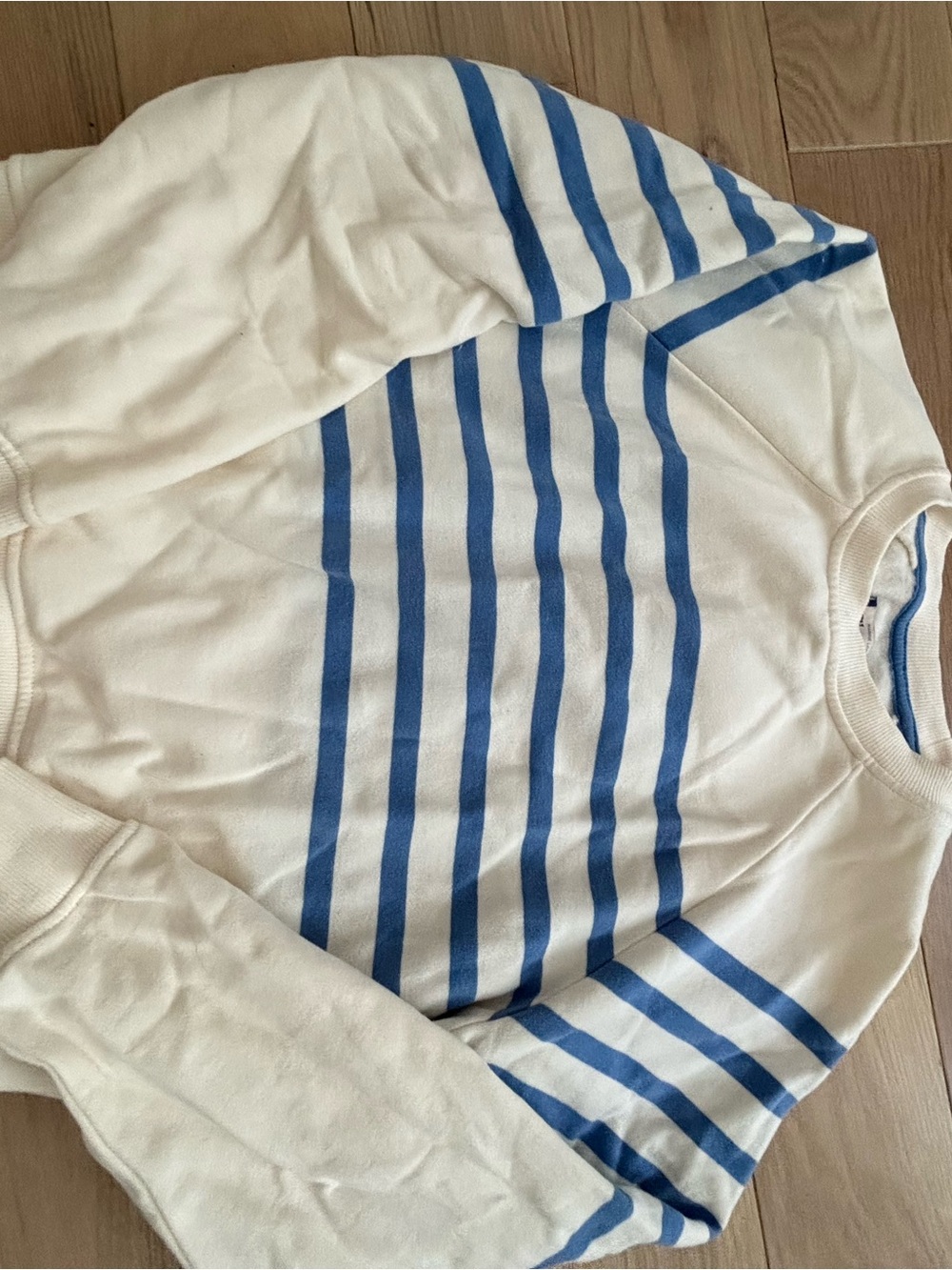 Marine Layer Cloud Nine Women’s Crewneck Sweatshirt with Blue Stripes